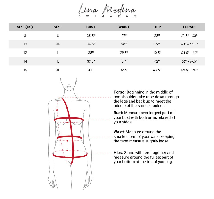 Lina Medina Swimwear Size Chart